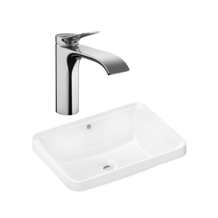 Готовый набор для раковины hansgrohe Xuniva Q встраиваемой со смесителем Vivenis 110 HG-PR239, белый/хром