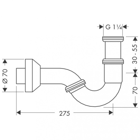 Сифон для биде hansgrohe трубчатый 55237000, хром