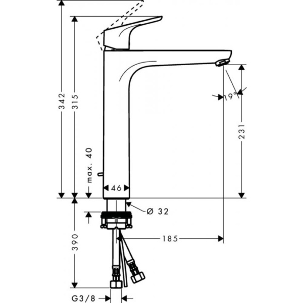 Смеситель для раковины Hansgrohe Focus, 230 31531000, хром