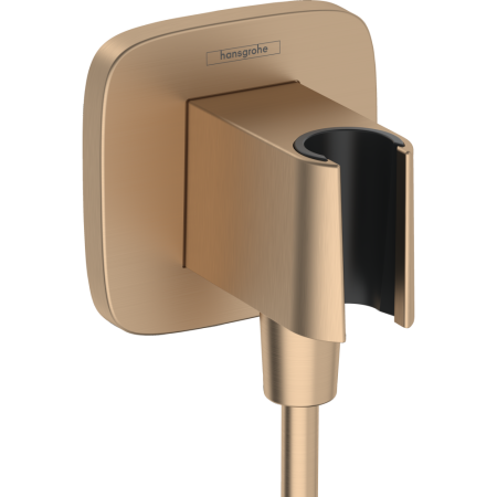 Шланговое подключение hansgrohe FixFit Porter Q с держателем для душа 26887140, шлифованная бронза