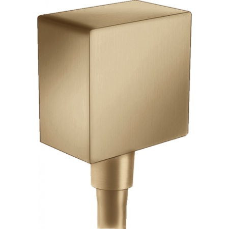 Шланговое подсоединение hansgrohe FixFit Square с клапаном обратного тока 26455140, шлиф. бронза