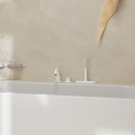 Cмеситель для ванны hansgrohe Tecturis S на 3 отверстия, 73447700, матовый белый