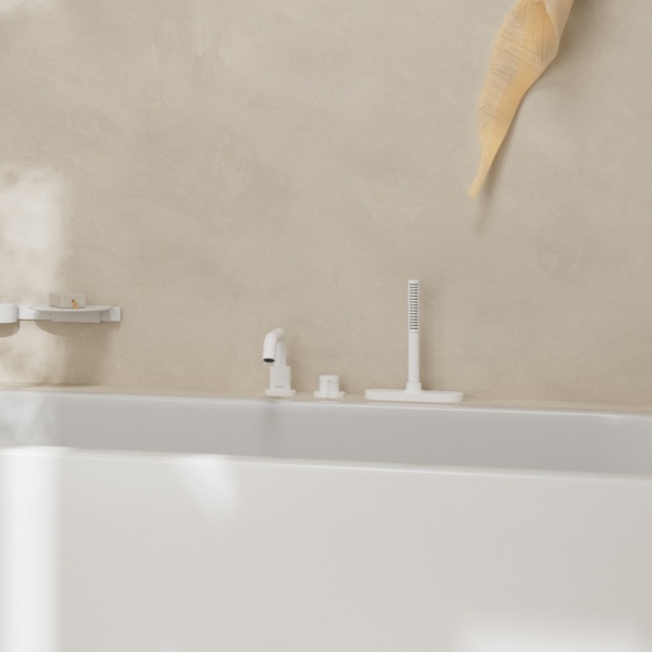 Cмеситель для ванны hansgrohe Tecturis S на 3 отверстия, 73447700, матовый белый