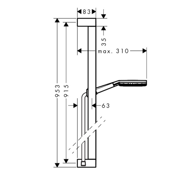 Hansgrohe Alive Raindance S EcoSmart 24601700 Душевой гарнитур (белый матовый)