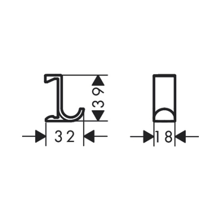Hansgrohe WallStoris Крючок широкий черный матовый 27914670