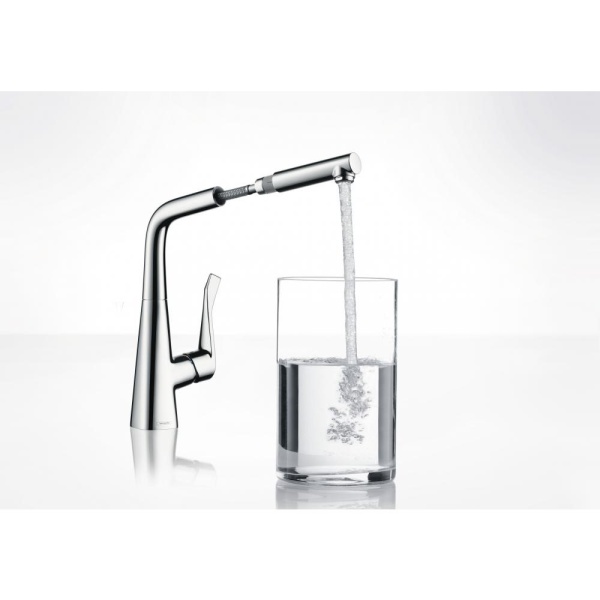 Смеситель hansgrohe Metris для кухонной мойки 14821800, под сталь