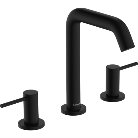Смеситель для раковины hansgrohe Tecturis S 150 EcoSmart+, со сливным клапаном Push-Open, 73330670, матовый черный