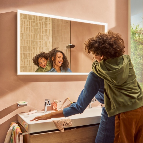 Смеситель для раковины hansgrohe Tecturis S 110 Fine CoolStart, EcoSmart+, с донным клапаном, 73323000, хром
