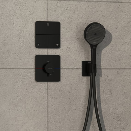Термостат hansgrohe ShowerSelect Comfort Q для скрытого монтажа, 15588670, матовый черный