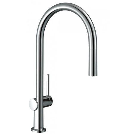 Кухонный смеситель однорычажный, 210, с вытяжным изливом, 1jet, sBox Hansgrohe 72803000, хром