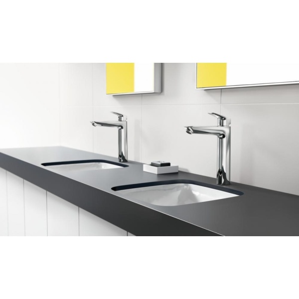 Смеситель hansgrohe Logis для раковины с высоким изливом без сливного набора 71091000, хром