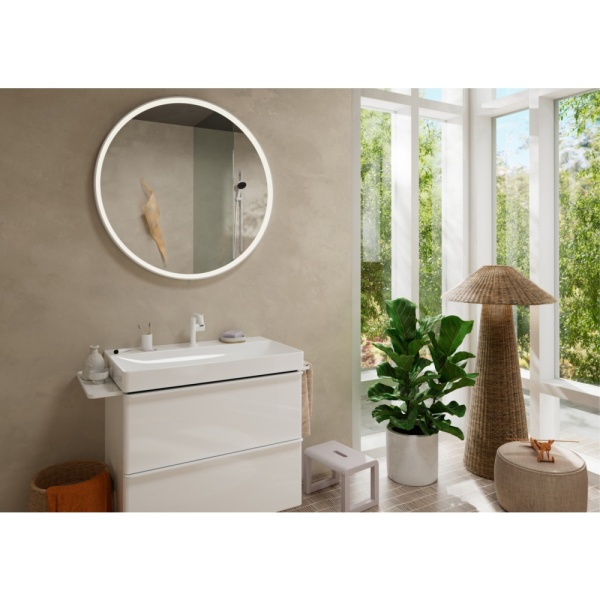 Смеситель для раковины hansgrohe Tecturis S 110 Fine CoolStart, EcoSmart+, с донным клапаном, 73323700, матовый белый