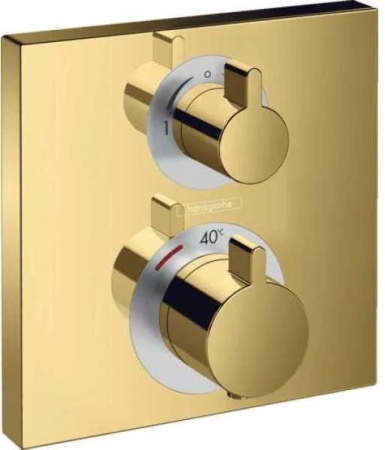Hansgrohe 15714990S Set HG Ecostat Square термостатический смеситель для душа (15714990+01800180), полированное золото