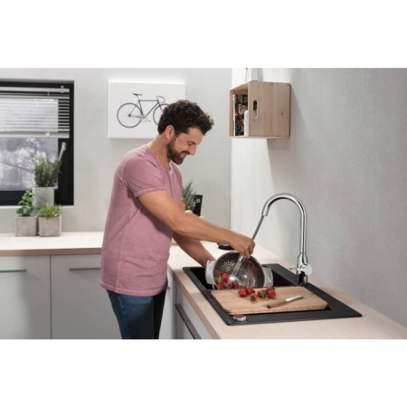 Смеситель для кухонной мойки hansgrohe Focus M43 180, с вытяжным душем 2jet 71811000, хром