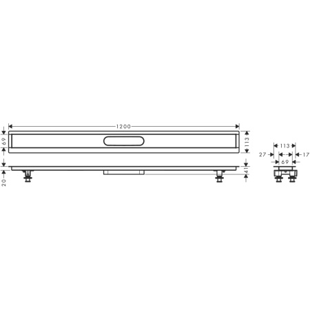 Монтажный набор для внешней части слива для душа hansgrohe RainDrain 120 см 56015180