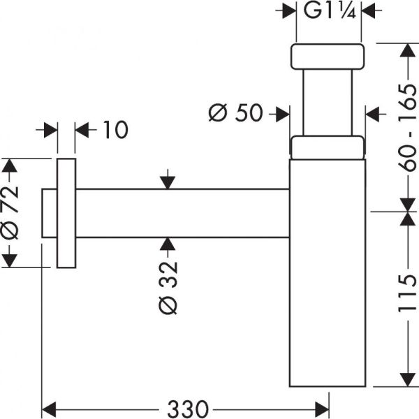 Дизайнерский сифон hansgrohe Flowstar S 52105990, полир. золото