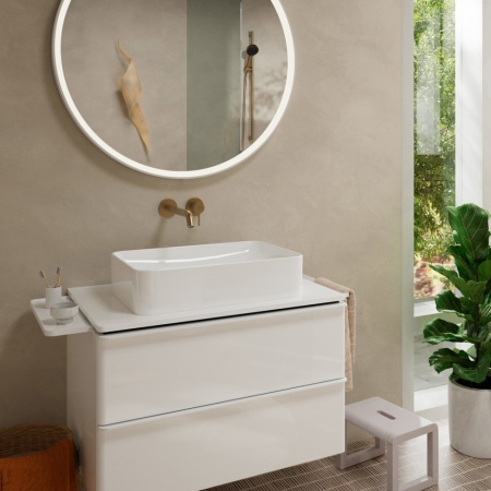 Внешняя часть смесителя для раковины hansgrohe Tecturis S скрытого монтажа, EcoSmart+, 73351140, шлифованная бронза