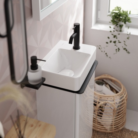 Cмеситель для раковины hansgrohe Tecturis S 80 CoolStart EcoSmart+, с донным клапаном, 73302670, матовый черный