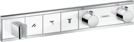 Термостатический смеситель для душа Hansgrohe RainSelect 15356400S со скрытой частью (15356400+15311180) белый хром