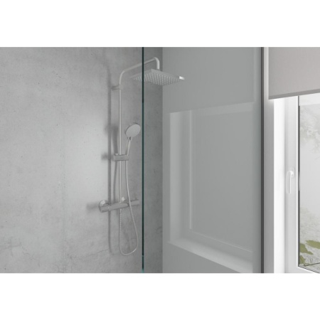 Душевая система Showerpipe 230 1jet с термостатом Hansgrohe Vernis Shape 26286000, хром
