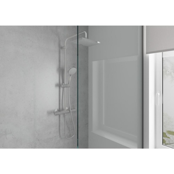 Душевая система Showerpipe 230 1jet с термостатом Hansgrohe Vernis Shape 26286000, хром