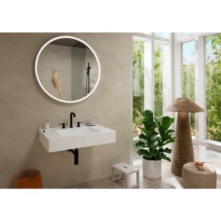 Смеситель для раковины hansgrohe Tecturis S 150 EcoSmart+, со сливным клапаном Push-Open, 73330670, матовый черный