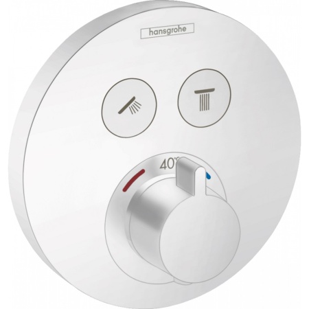 Термостат Hansgrohe ShowerSelect S, для 2 потребителей, СМ 15743700, матовый белый