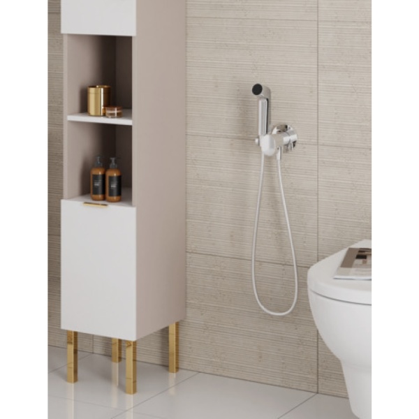 Гигиенический душ hansgrohe 1jet S с запорным вентилем, держателем и шлангом 125 см, для холодной воды 29230700, матовый белый