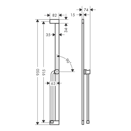 Душевая штанга hansgrohe Unica S Puro 900 мм со слайдером и шлангом Isiflex 1600 мм 24405700, матовый белый