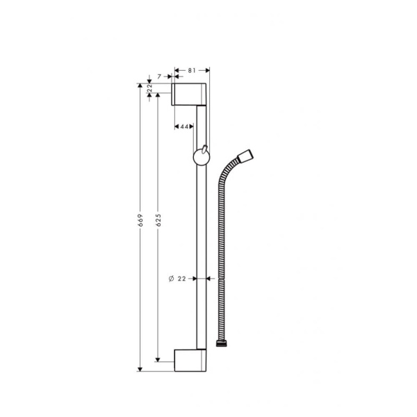 Штанга для душа hansgrohe Unica Crometta 65 см. 27615000, хром