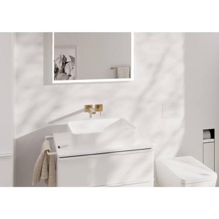 Внешняя часть смесителя для раковины hansgrohe Tecturis E скрытого монтажа, EcoSmart+, 73051140, шлифованная бронза