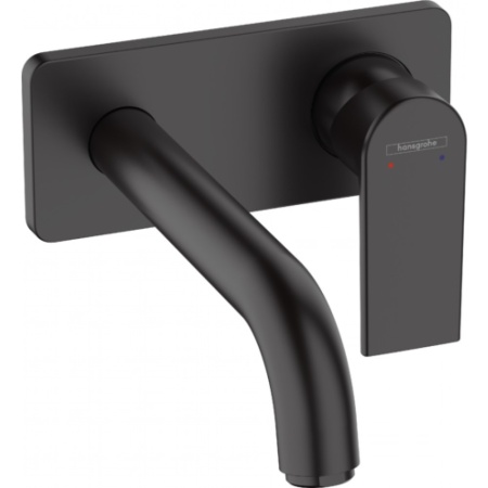 Смеситель для раковины настенный, излив 20,4  Hansgrohe Vernis Shape 71578670, матовый черный