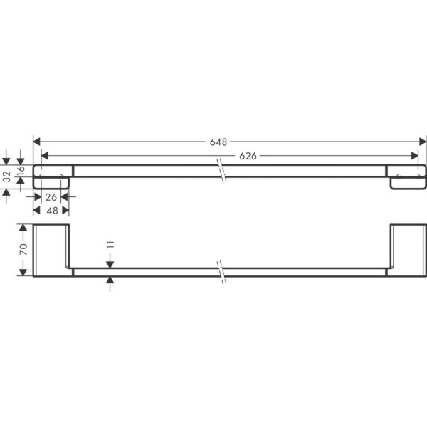 Держатель банных полотенец AddStoris Hansgrohe 41747140, шлифованная бронза