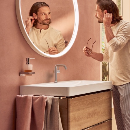 Смеситель для раковины hansgrohe Tecturis S 150 Fine CoolStart, EcoSmart+, со сливным клапаном Push-Open, 73340000, хром