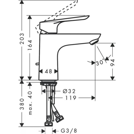 Смеситель для раковины Hansgrohe Logis E 100 71161000, хром
