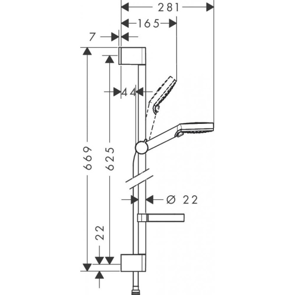 Душевой набор hansgrohe Crometta Vario и мыльницей Casetta 65 26553400, белый/хром