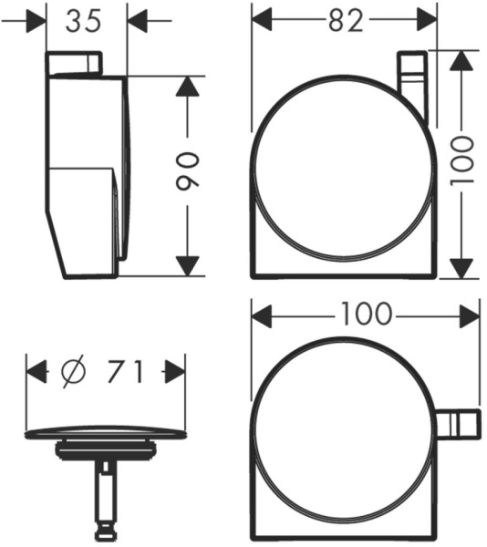 Накладки для слив-перелив-налива Hansgrohe Exafill S 58117140S шлифованная бронза