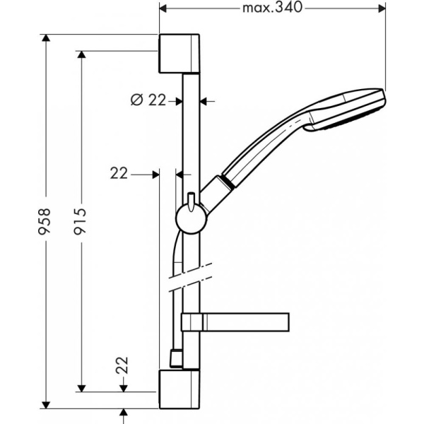 Душевой набор hansgrohe Croma 100 Vario/Unica C 27771000, хром