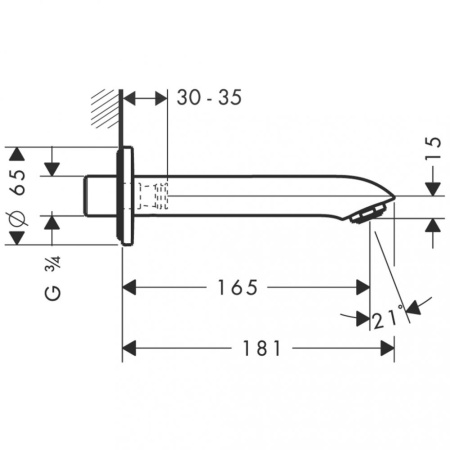 Излив hansgrohe Metris для ванны 31494000, хром