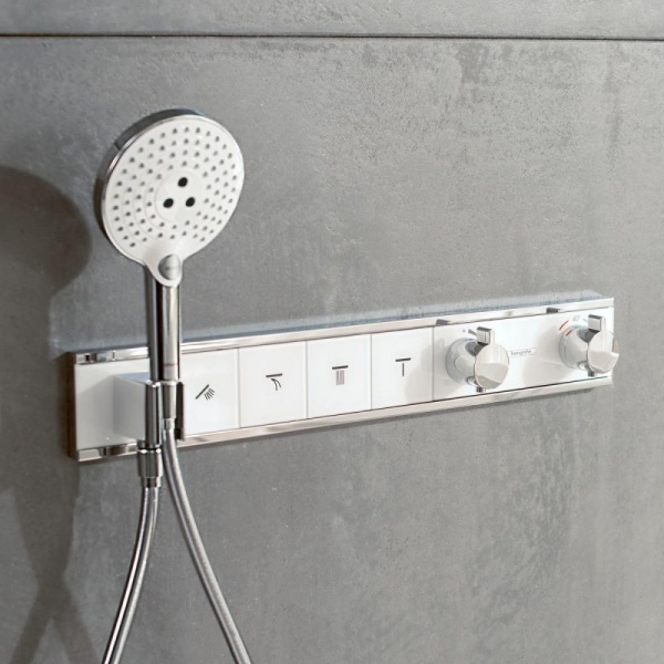 Термостат hansgrohe RainSelect для душа на 3 потребителя 15356400, белый/хром