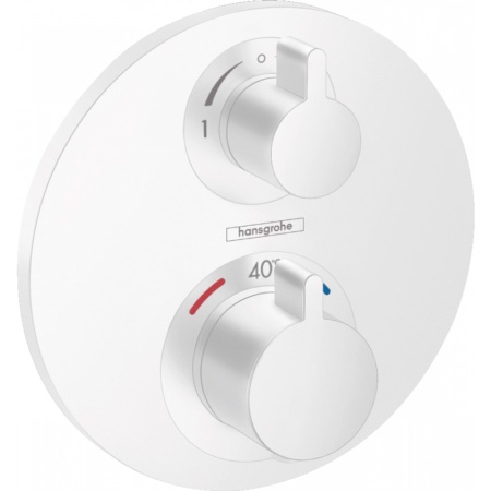 Термостат с запорным/переключающим вентилем Hansgrohe Ecostat S, СМ 15758700, матовый белый