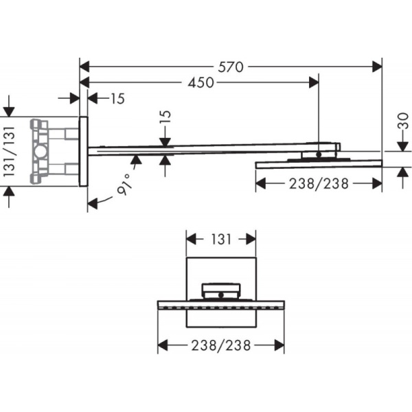 Верхний душ Hansgrohe Axor ShowerSolutions 35310000 хром