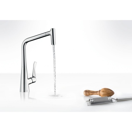 Смеситель hansgrohe Metris для кухонной мойки 14820800, под сталь