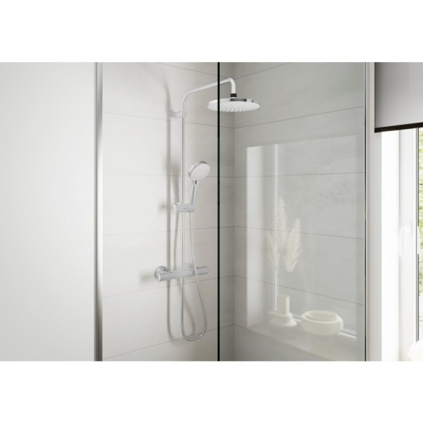 Душевая система Showerpipe 230 1jet с термостатом, Green Hansgrohe Vernis Shape 26318000, хром