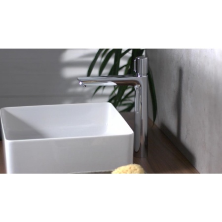 Смеситель hansgrohe Talis Select E для раковины с высоким изливом и сливным гарнитуром 71752000, хром