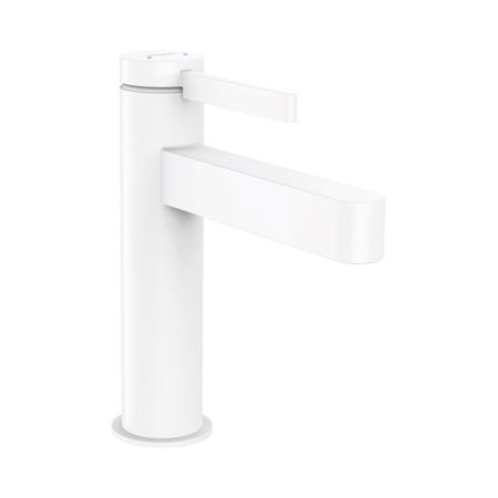 Hansgrohe Finoris Смеситель для раковины однорычажный 110 со сливным клапаном Push-Open белый матовый 76023700