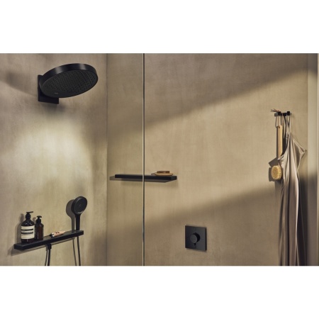 Боковой душ Hansgrohe Rainfinity, 500, 1jet,с полкой, 26243140, шлифованная бронза