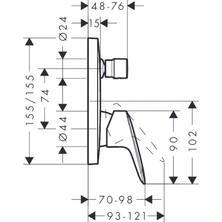 Смеситель hansgrohe Logis для ванны 71405000, хром