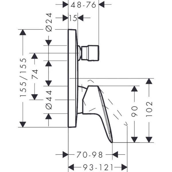 Смеситель hansgrohe Logis для ванны 71405000, хром
