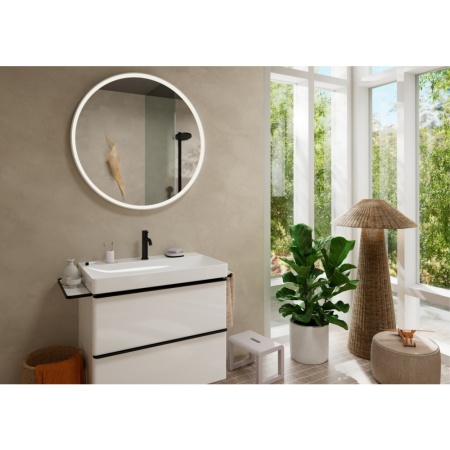 Cмеситель для раковины hansgrohe Tecturis S 110 CoolStart, EcoSmart+, с донным клапаном, 73314670, матовый черный